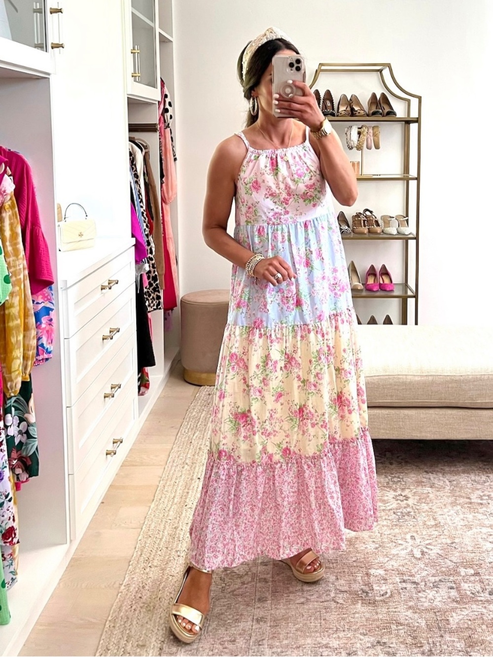 Shabby Chic NWT Plus Size Pink Patchwork Cottagecore Spring Summer Maxi Dress